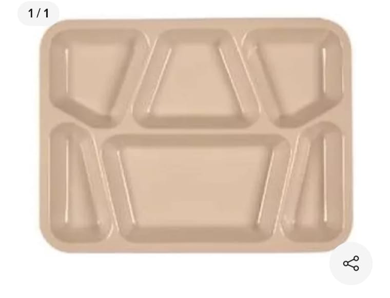 Charola 6 Compartimientos Melamina Beige.