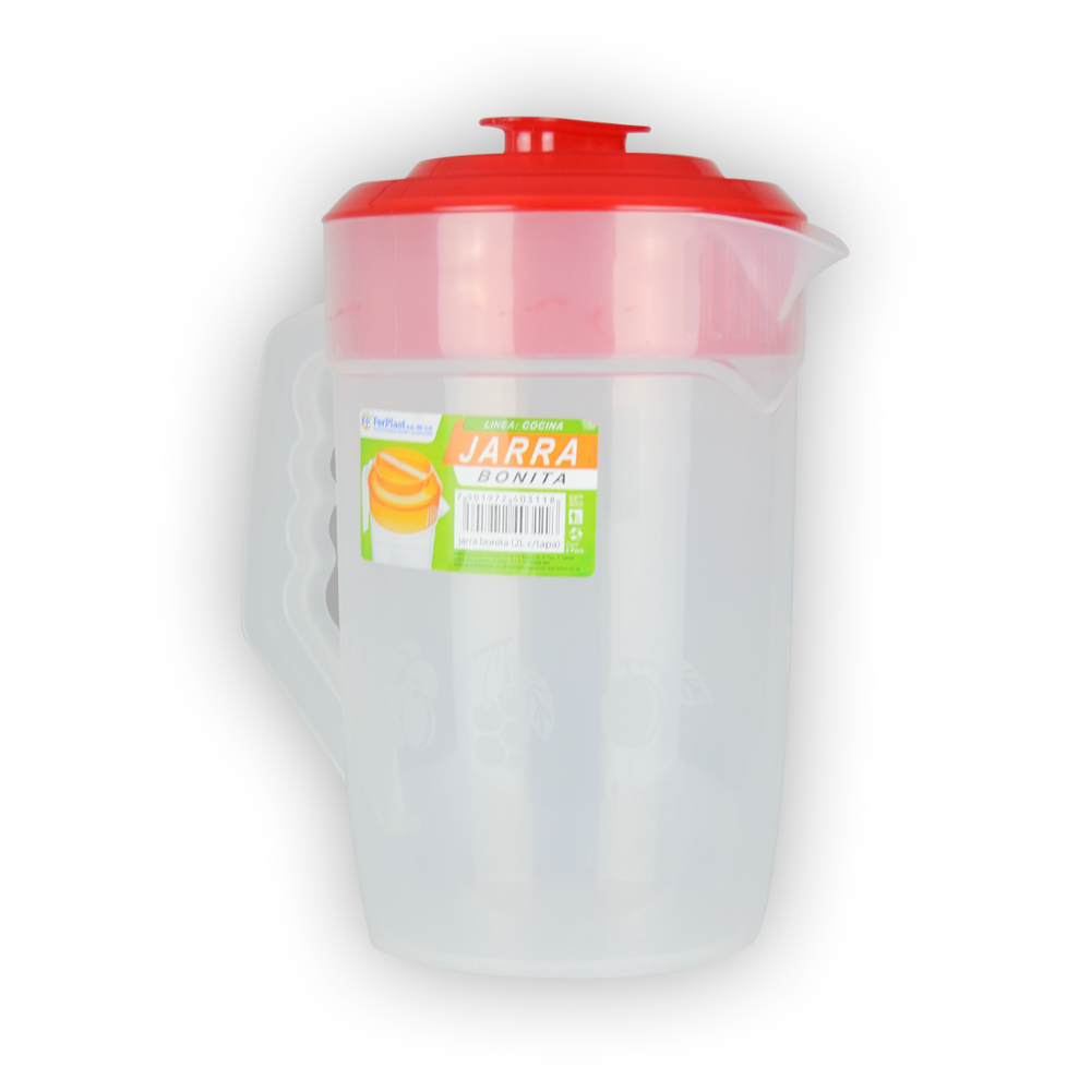Jarra de Plastico con Tapa Modelo Bonita 2 Lts
