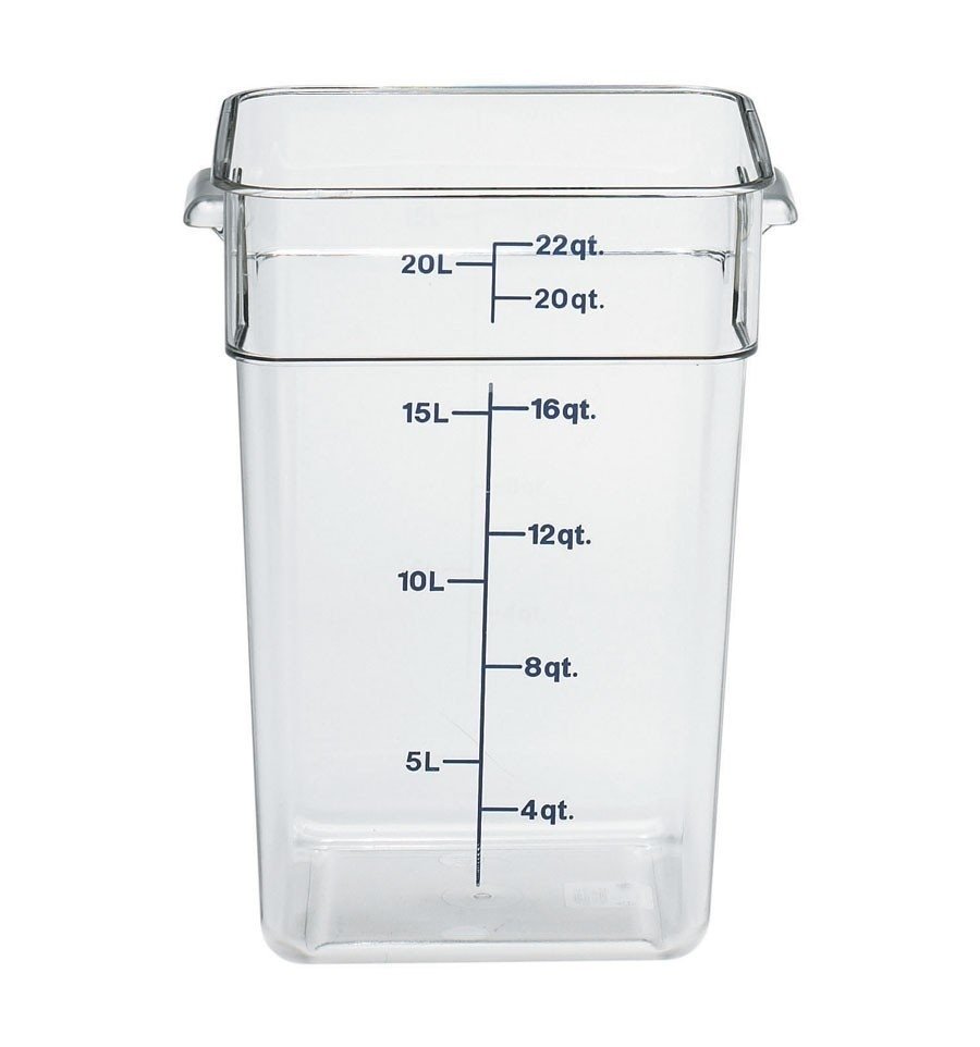 Contenedor Cuadrado 18 lts / 19 Qt Policarbonato Compatible (Sin Tapa)
