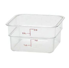 Contenedor Cuadrado 2 lts / 2.11 Qt Policarbonato Compatible (Sin Tapa)