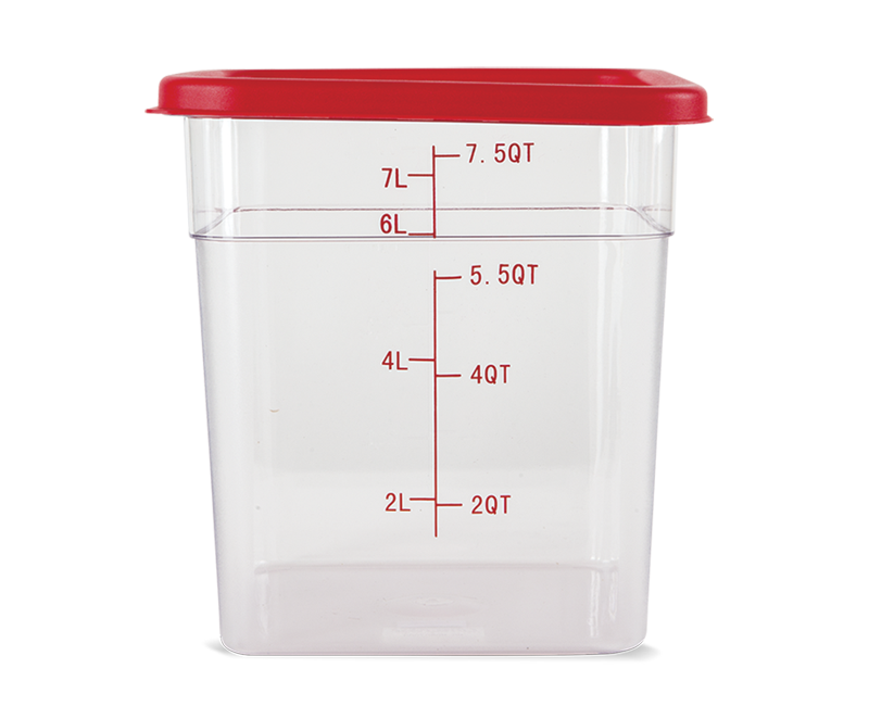 Contenedor Cuadrado 6 lts / 6.34 Qt Policarbonato Compatible (Sin Tapa)