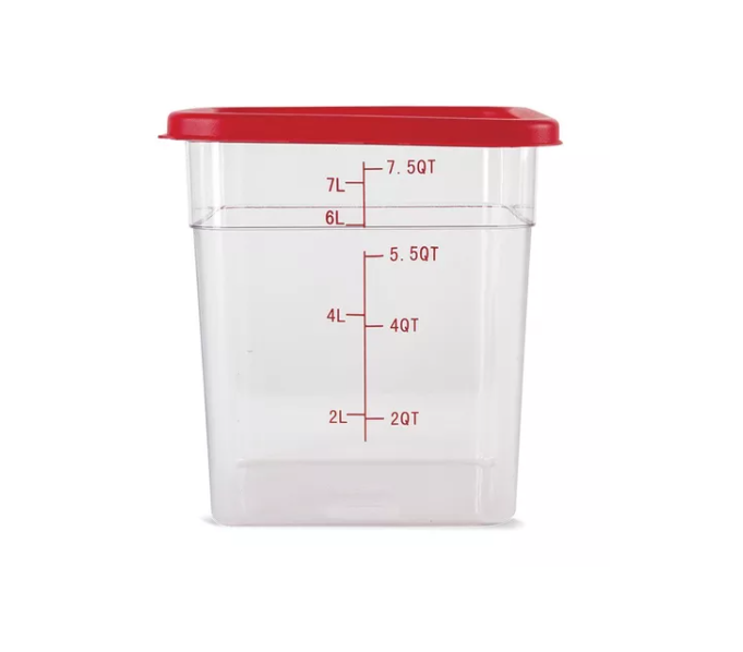 Contenedor Cuadrado 8 lts / 8.45 Qt Policarbonato Compatible (Sin Tapa)