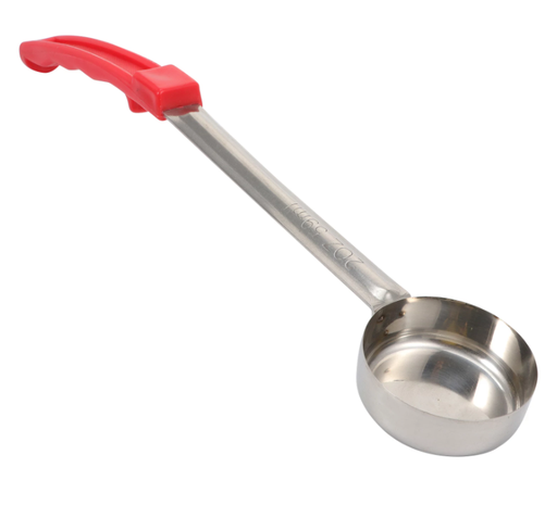 [MCP02E] Cuchara Porcionadora 2 oz / 59ml  Acero Inoxidable Mango Rojo.