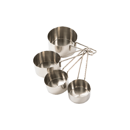 [MCTAZAI01] Tazas De Medidas En Acero Inox 1/4, 1/3, 1/2, 1 Taza