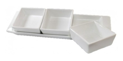 [AJ3SCH] Juego de 3 Salseras + Bandeja Rectangular 30 X 9 cm.