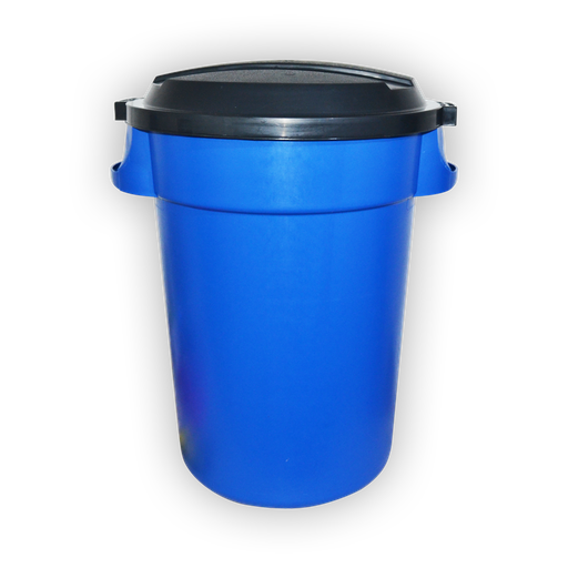 Bote de Basura Redondo 130 Litros Azul Super K, 32 Galones con Tapa.