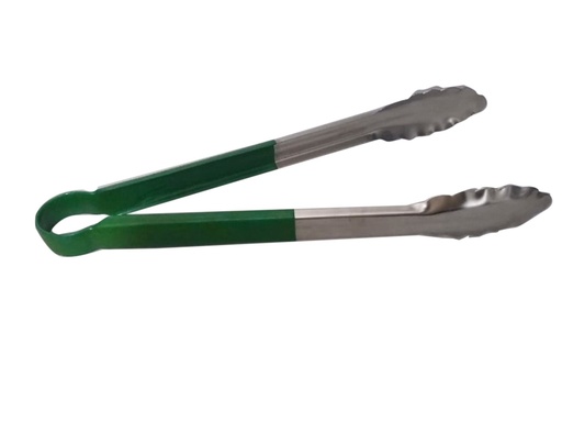 [DS107V] Pinza Para Pan 16" / 40.6 cm Acero Inoxidable Mango Verde
