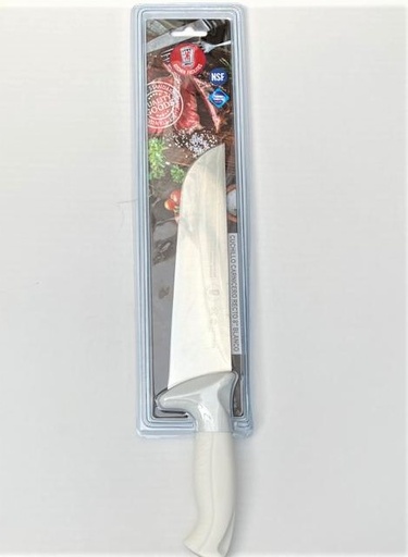 [KFCCR8B] Cuchillo Carnicero Recto 8" / 20.3 cm Mango Blanco.