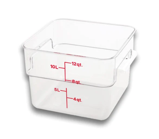 [MCRC10000] Contenedor Cuadrado 12 lts / 12.68 Qt Policarbonato Compatible (Sin Tapa)